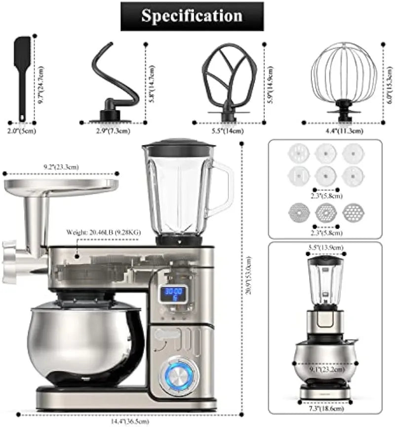 Kitchen Electric Mixer, 6.5QT