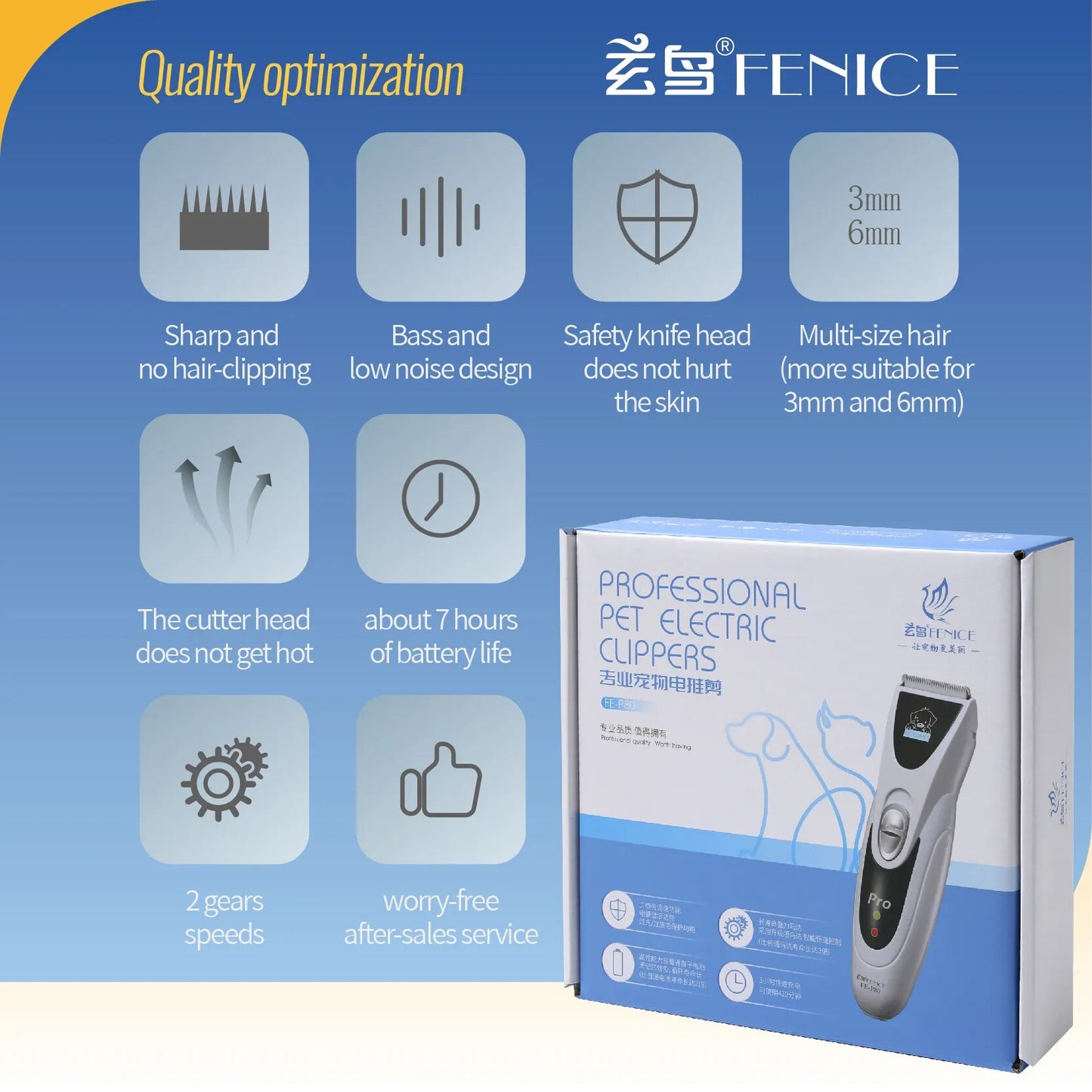 Fenice Professional Dog Cat Hair-dressing Small Electric Clipper