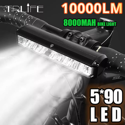 TRLIFE Bicycle Light Front 10000LM Bike Light Waterproof 8000mah